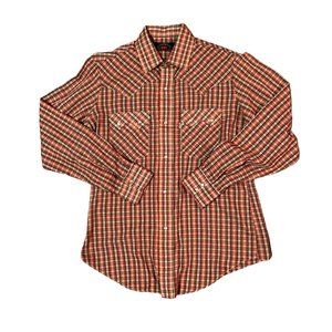 Vintage Levi's Plaid Pearl Snap Buttons Western Shirt M